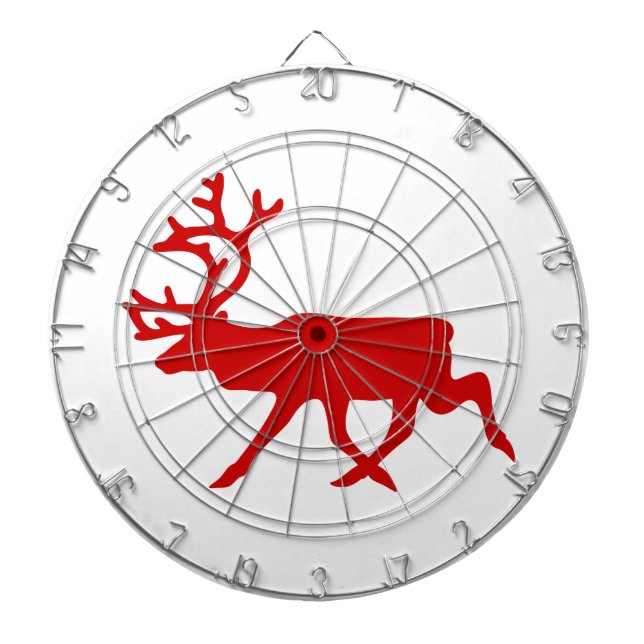 Red Reindeer / Karibik-Silhouette Dartscheibe (vorne)