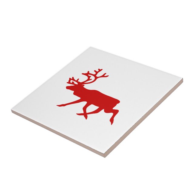 Red Reindeer / Karibik-Silhouette Fliese (Seite)