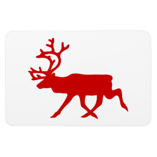 Red Reindeer / Karibik-Silhouette Magnet