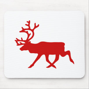 Red Reindeer / Karibik-Silhouette Mousepad