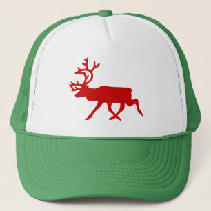 Red Reindeer / Karibik-Silhouette Truckerkappe