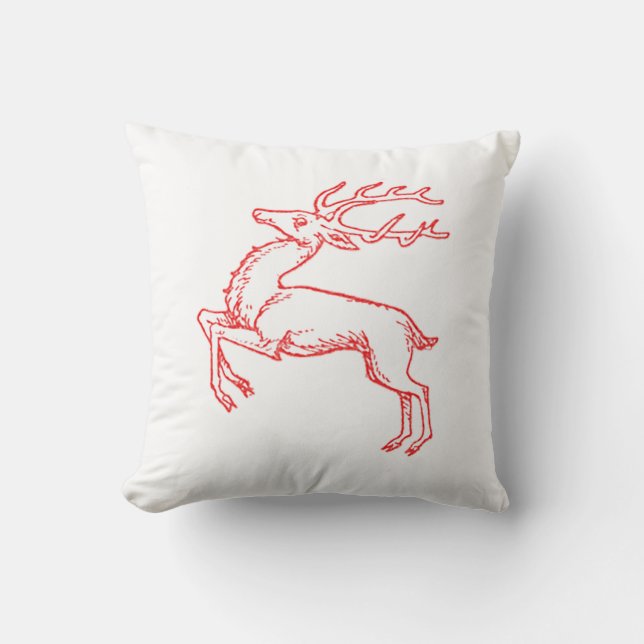 Red Reindeer Kissen (Vorderseite)