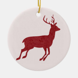 Red Reindeer/Stag Weihnachten/Weihnachten Keramik Ornament
