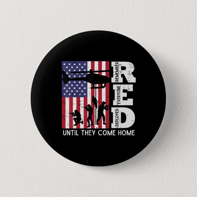 RED Remember all Deployed Flag Helicopter Mem Button (Vorderseite)