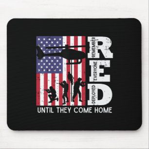 RED Remember all Deployed Flag Helicopter Mem Mousepad