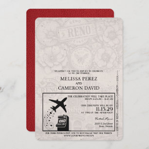 Red Reno Passport Hochzeitseinladung Einladung