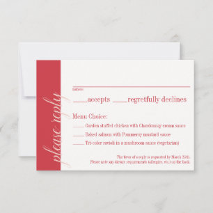 Red Response Card, Caroline Wedding Collection RSVP Karte