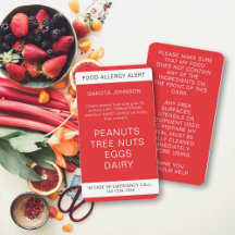 Red Restaurant Food Allergy Alert Kid's