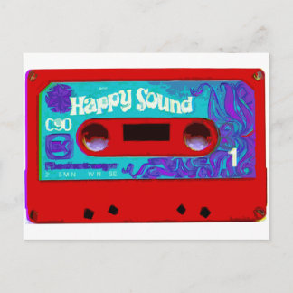 Red Retro Audio Tape Postkarte
