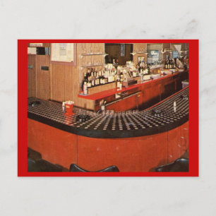 Red Retro Bar Vintag Postkarte