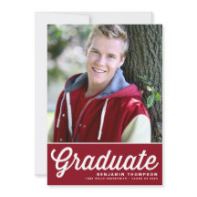 Red Retro Bold Typografy Foto Abschluss