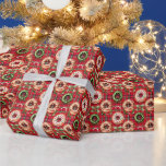 Red Retro Christmas Donuts Red Tartan Kariert Geschenkpapier<br><div class="desc">Red Retro Christmas Donuts Red Tartan Kariertes Packpapier</div>