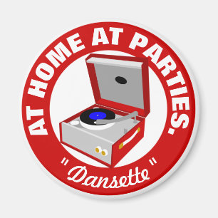 Red Retro Dansette Plattenspieler Magnet