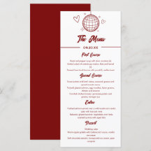 Red Retro Groovy Disco 70er Wedding