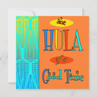 Red Retro Luau Hula von einer guten Zeit Einladung