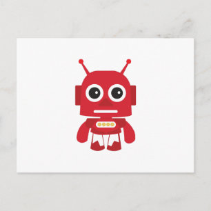 Red Retro Robot Postkarte