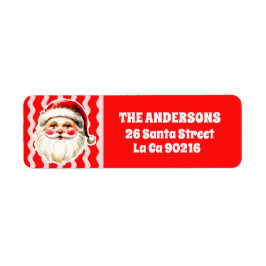 Red Retro Santa Claus Red Ric Rac Weihnachten