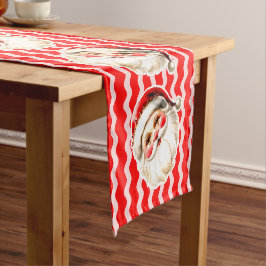 Red Retro Santa Claus Red Ric Rac Weihnachten Kurzer Tischläufer