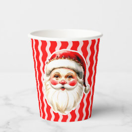 Red Retro Santa Claus Red Ric Rac Weihnachten Pappbecher