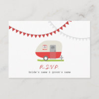 Red Retro Trailer & Bunting RSVP