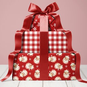 Red Retro Vintag Weihnachten Geschenkpapier Set