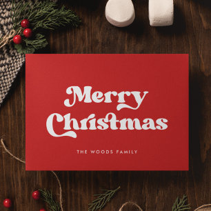 Red Retro Vintager Schriftart Frohe Weihnachten