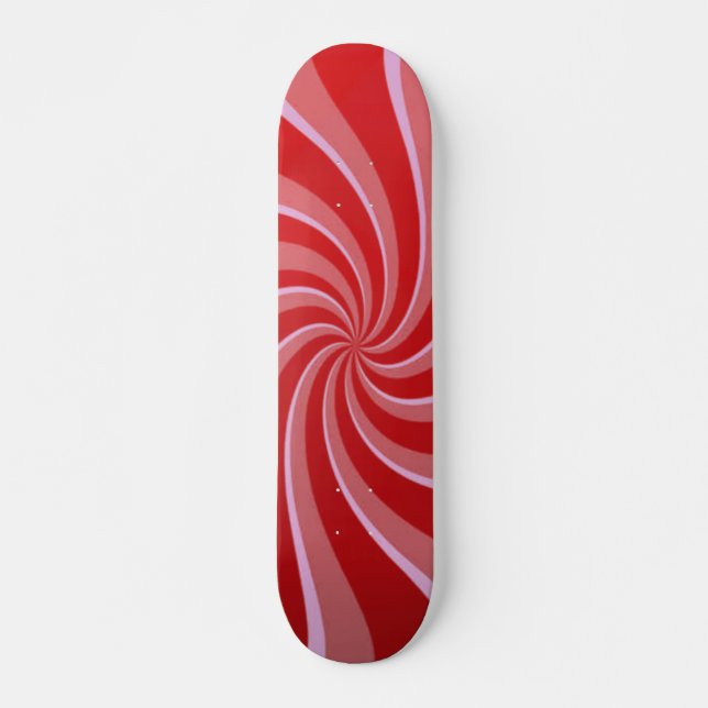 Red Retro Wirbel Skateboard (Vorne)