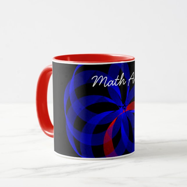 Red Revolving Accent Geometric Math Art Coffee Tas Tasse (Vorderseite Links)