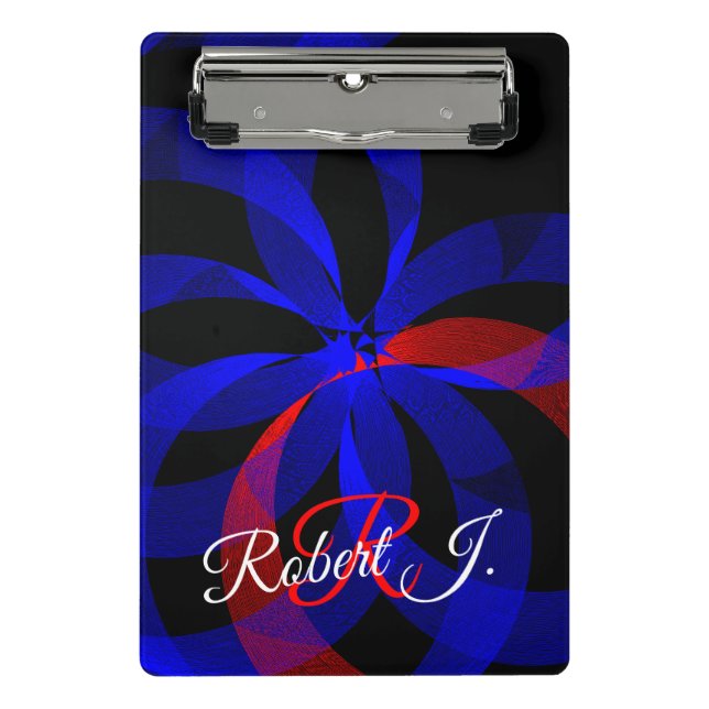 Red Revolving Accent Geometric Mini Clipboard Mini Klemmbrett (Vorderseite)