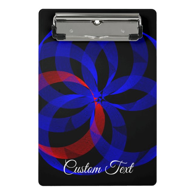 Red Revolving Accent Geometric Mini Clipboard Mini Klemmbrett (Vorderseite)