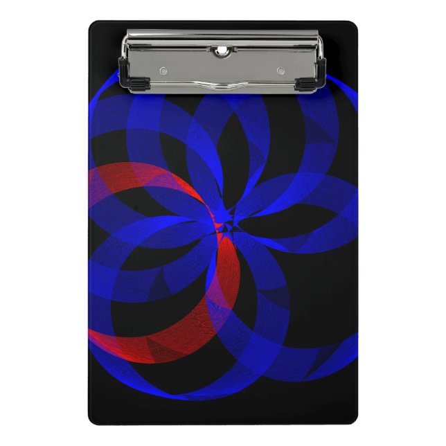 Red Revolving Accent Geometric Mini Clipboard Mini Klemmbrett (Vorderseite)