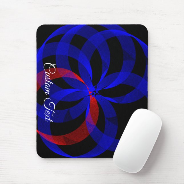 Red Revolving Accent Geometric Mouse Pad Mousepad (Mit Mouse)