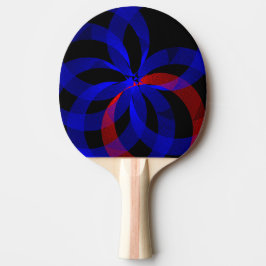 Red Revolving Accent Geometric Ping Pong Paddle Tischtennis Schläger