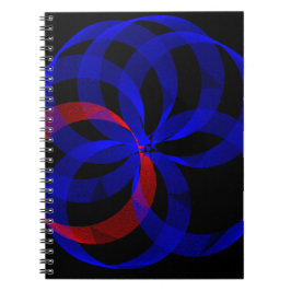 Red Revolving Accent Geometric Spiral Notebook Notizblock