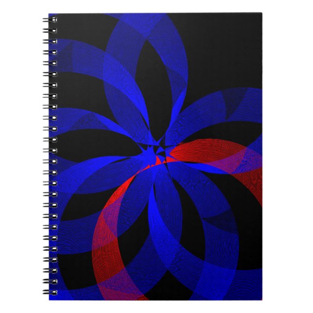 Red Revolving Accent Geometric Spiral Notebook Notizblock (Vorderseite)