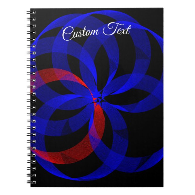 Red Revolving Accent Geometric Spiral Notebook Notizblock (Vorderseite)