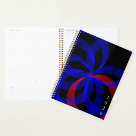 Red Revolving Accent Geometric Spiral Planner Planer