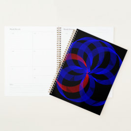 Red Revolving Accent Geometric Spiral Planner Planer