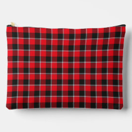 Red Ribbon and Heavy Metal Black Plaid Zubehörtasche