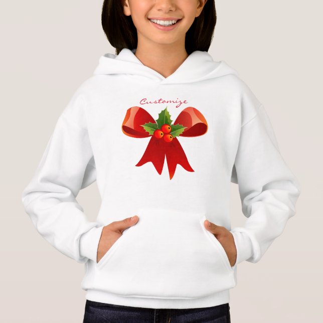 Red Ribbon Bow Holly Thunder_Cove Hoodie (Vorderseite)