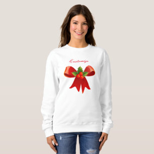Red Ribbon Bow Holly Thunder_Cove Sweatshirt
