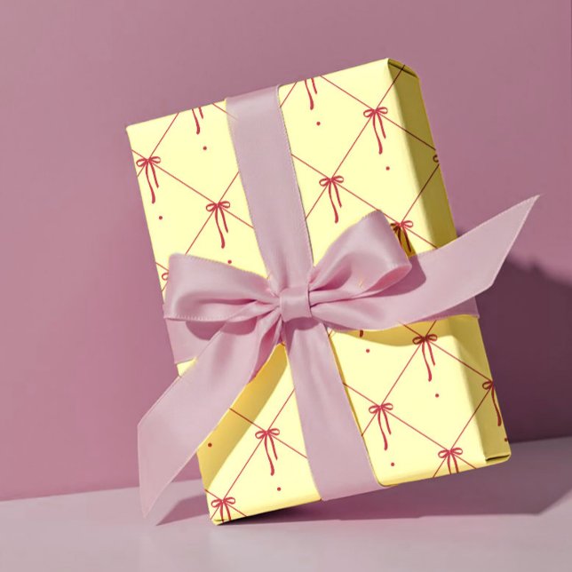 Red Ribbon Bows - Classic Valentine Wrapping Paper Geschenkpapier (Von Creator hochgeladen)