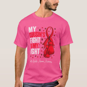 Red Ribbon Cousin Aplastic Anämie Bewusstsein T-Shirt