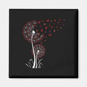 Red Ribbon Dandelion Herzerkrankung Blutzenkrebs A Magnet