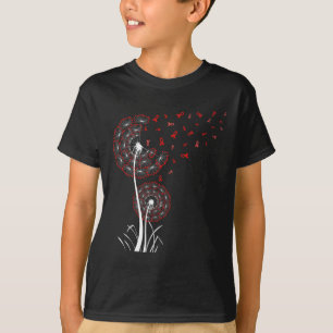 Red Ribbon Dandelion Herzerkrankung Blutzenkrebs A T-Shirt