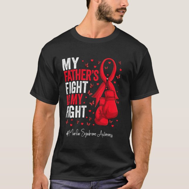 Red Ribbon Father Marfan Syndrome Awareness T-Shirt (Vorderseite)