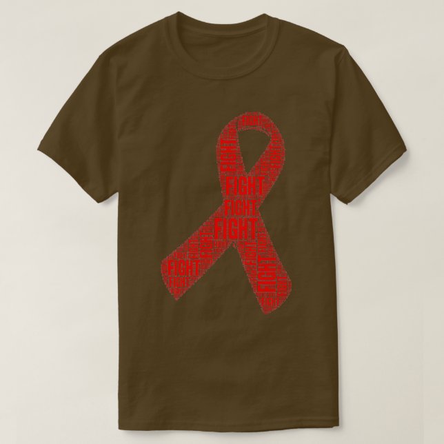 Red Ribbon Fight HIV AIDS Awareness Premium  T-Shirt (Design vorne)
