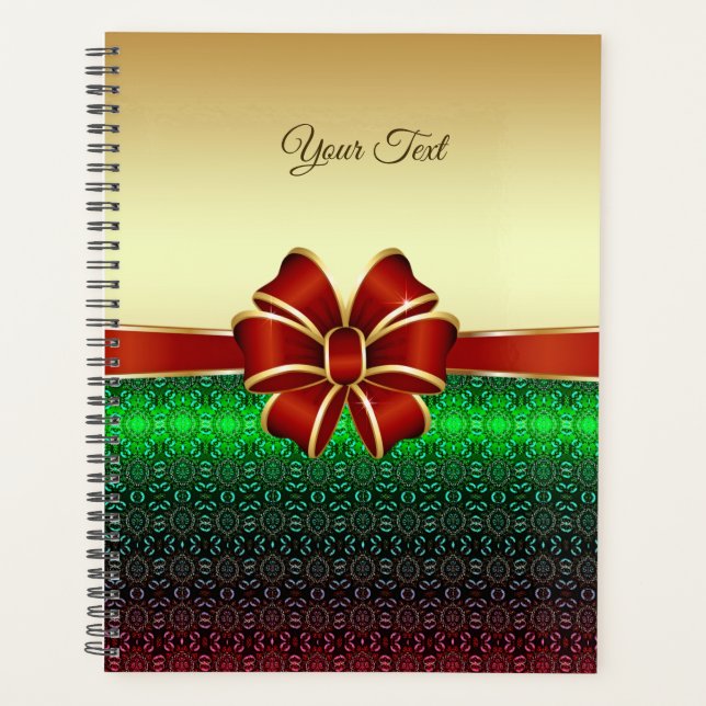 Red Ribbon Gold Holiday Planer (Vorderseite)