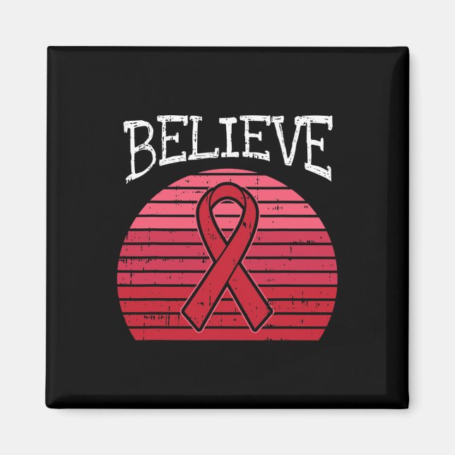 Red Ribbon HIV Aids Gehirnaneurysm Stroke Awarenes Magnet (Vorne)
