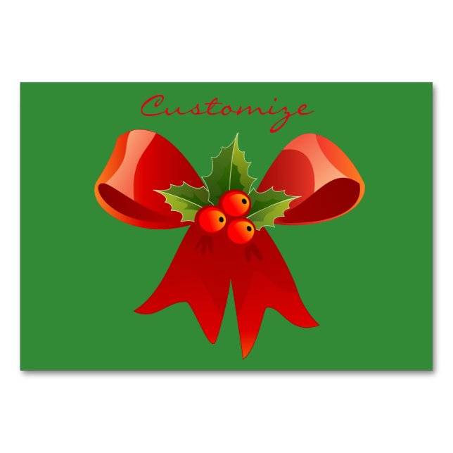 Red Ribbon Holly Thunder_Cove Tischnummer (Vorderseite)